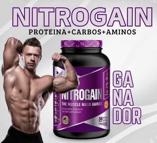 Suplemento Ganador De Peso+masa Muscular Nitrogain Explosive Cookies And Cream