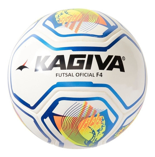 Bola De Futsal Oficial F4 Brasil Sub 13 Kagiva Cor Bca / Amr Neon / Verm Neon