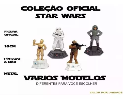 Kit Com 3 Star Wars Boneco Xadrez Figura Oficial Metal