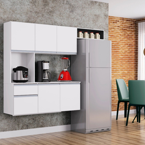 Imagen 2 de 3 de Cocina Superior 6 Puertas Compacto Mel 1,80m Blanco