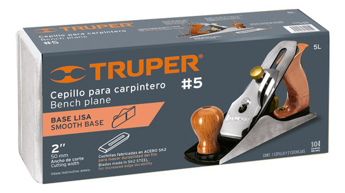 Cepillo Para Carpintero #5 Base Lisa, Truper 12012