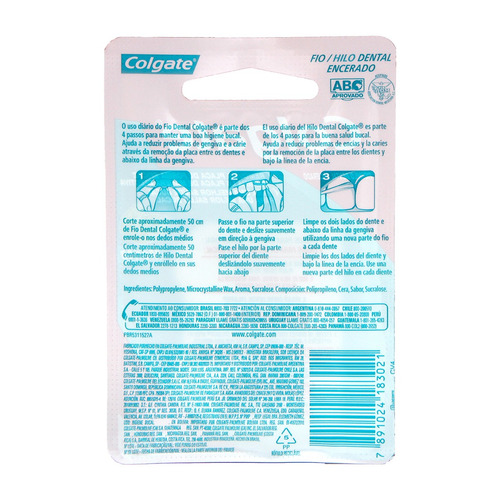 Imagen 2 de 3 de Hilo dental Colgate Original mint sabor menta 50 m