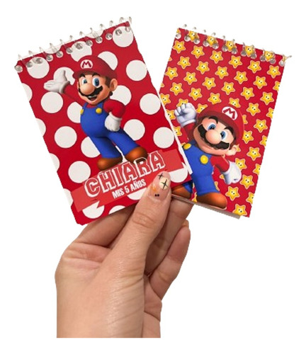 Anotadores Personalizados Souvenirs Mario Bros X36