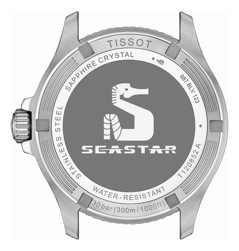 Reloj Tissot Seastar 1000 Quartz Gmt 40mm T1208521705100 Malla Negro Bisel Negro Fondo Negro