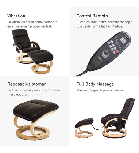 Sillón Masajeador Wolke Reclinable Relax Calor Gtia Oferta