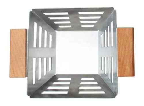 Centro Mesa Multiuso Frutero Acero Inox Madera Huevera Cesta