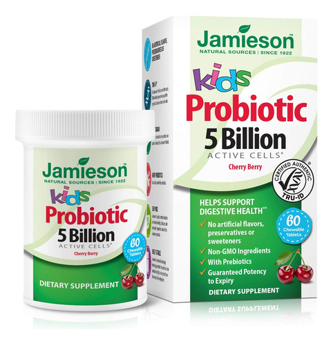 Jamieson Probioticos Masticables Para Ninos | 5 Mil Millones