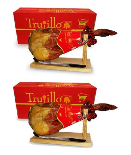 2 Paletas Jamon Serrano Con Atril Y Cuchillo 4,8 Kg C/u