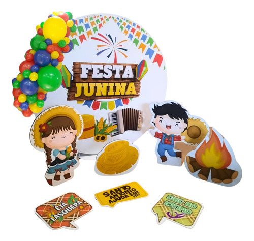 Mini Festa Junina Para Escola Mesa Painel Mdf Com Plaquinhas