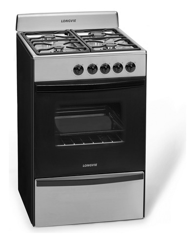 Cocina A Gas Longvie 13231xf 56cm Inox Cajón Parrilla