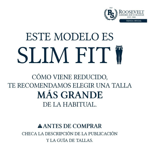 Imagen 4 de 5 de Pants Deportivo Slim Fit Súper Calidad Moda Marca Roosevelt