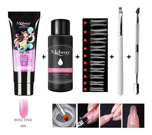 Kit De Extensión De Gel Para Uñas De Polietileno, Líquido, S