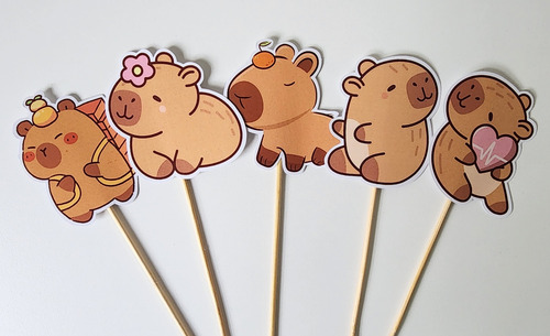 Capibara Adorno Para Torta Cake Topper Varios Capibara