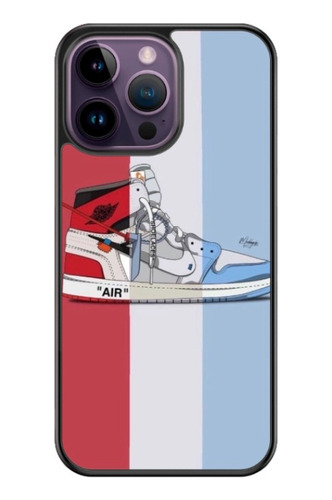 Funda Protector Para iPhone Tenis Nik Rojo Blanco Azul Moda