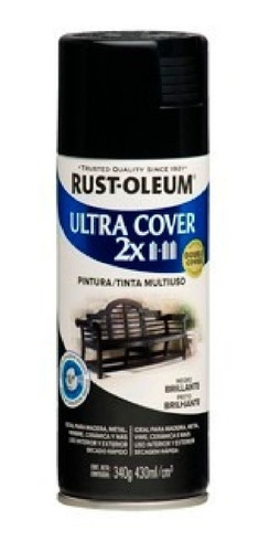 Aerosol Rust Oleum Ultra Cover X2 Negro Y Blanco Brillante 