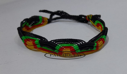 Imagen 2 de 9 de Pulsera Macrame Brazalete Artesanal Reggae Rasta Jamaica