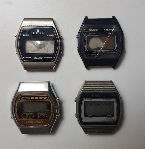 Lote 4 Relojes Vintage Lcd Casio Election Okinawa Repuestos