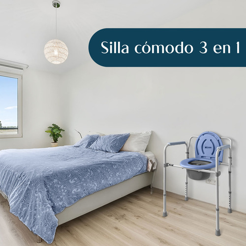 Silla Comodo Discapacitado Amento Plegable Wc Baño Ducha