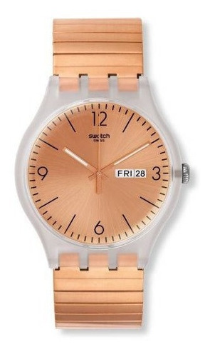 Imagen 1 de 2 de Reloj Swatch De Malla Elastizada Rosé Suok707