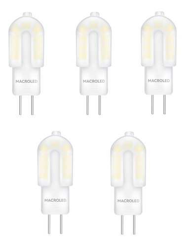 Pack X5 Led Bipin 2w G4 Luz Fría 220v Macroled G4-op-220-2.5