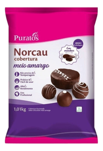 Puratos Norcau Cobertura Fracionada Premium Meio Amargo Gotas