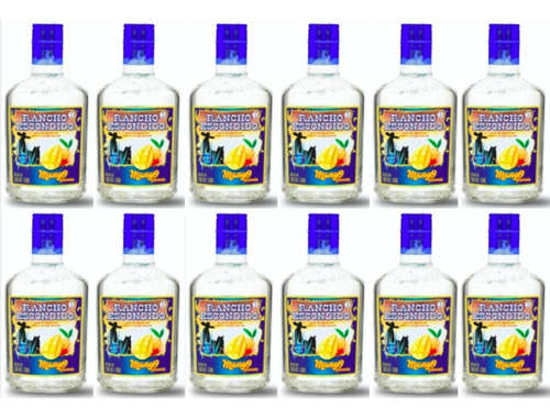 Pack De 12 Licor De Agave Rancho Escondido Mango Pican 750 M