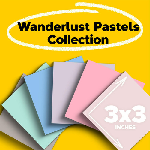 Sticky Notes Post-it Wanderlust Pastels 100% Recycled Paper