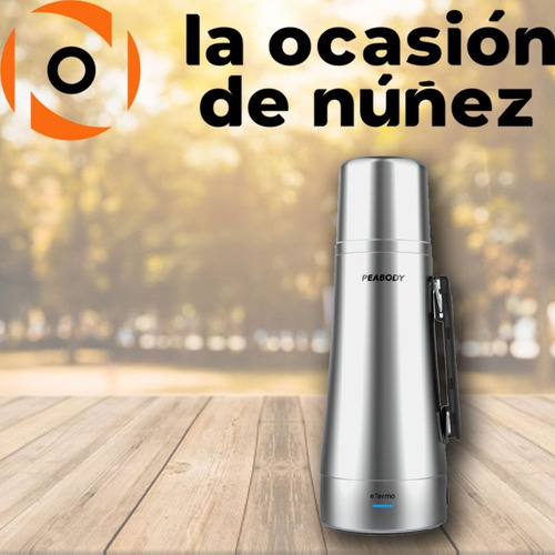 Imagen 4 de 7 de Termo Peabody Acero Inoxidable Mate Y Bombilla 1 L Electrico