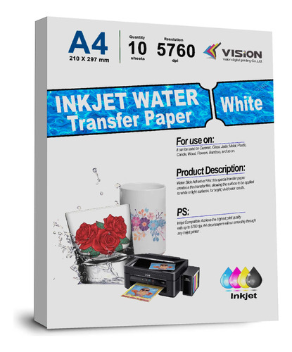 Transfer Al Agua, Waterslide Decal Blanco