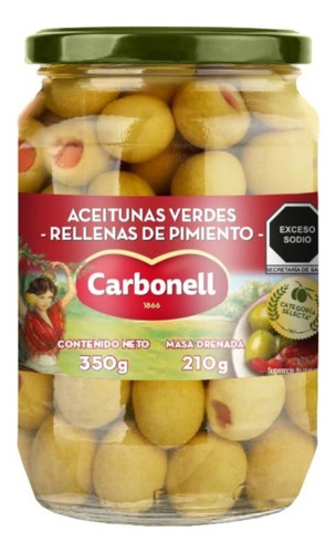 Aceitunas Verdes Carbonell Rellenas Con Pasta De Pimiento 35