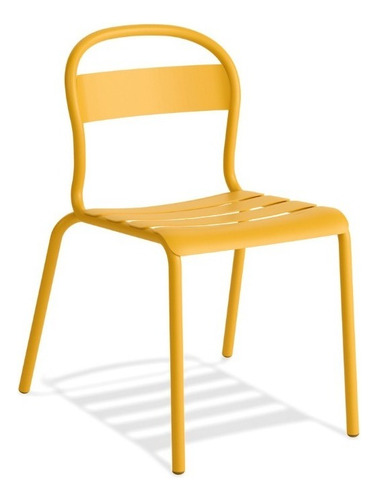 Silla De Aluminio Para Exterior E Interioir Stecca - Colos Color Amarillo