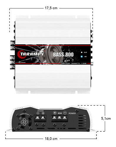 Módulo Taramps Bass 800w Rms 1 Ohm Amplificador 1 Canal