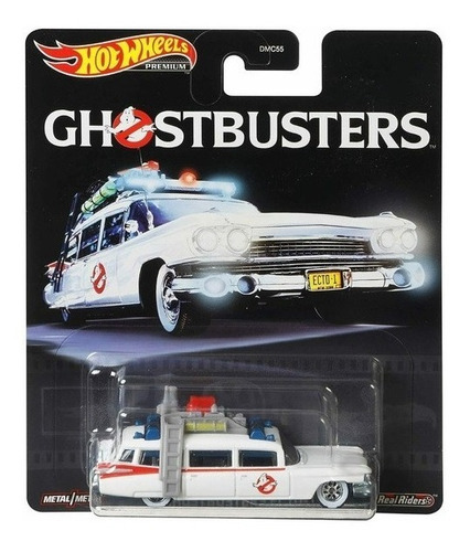 Carrinhos Hot Wheels Premium Ghostbusters Ecto-1 Cor Branco