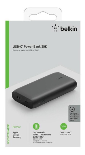 Imagen 5 de 5 de Belkin Power Bank 20k Mah 2.4 Usb-ax2 Usb-c Pd 30w