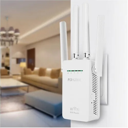 Repetidor Amplificador Señal Wifi 4antenas Rompemuros 2,4ghz