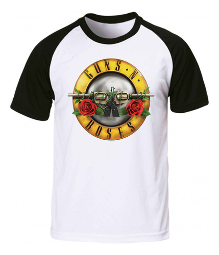 Remera Blanca Ranglan Sublimada Guns N Roses