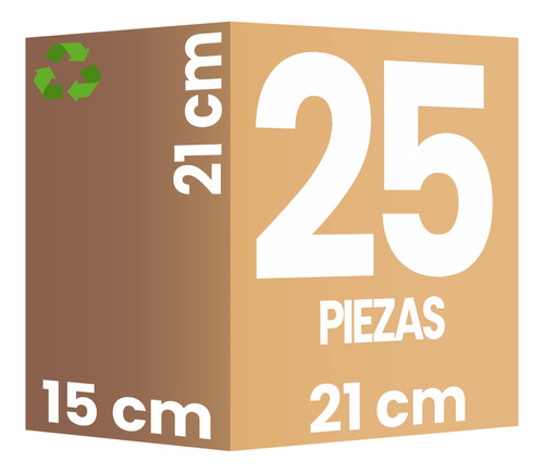 25 Cajas De Cartón (21x15x21) Envíos, Paquetería, Mudanza (Reacondicionado)