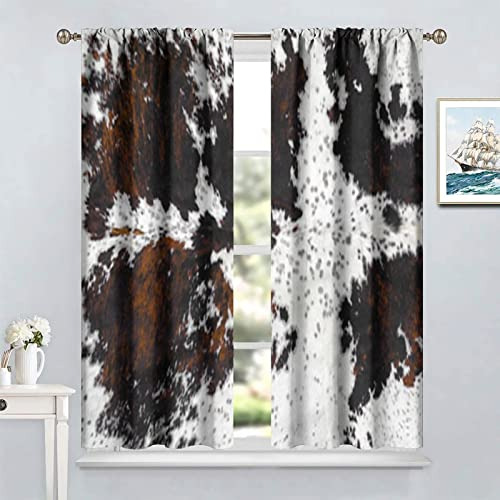 Cortinas Estampadas De Piel De Vaca, Rústicas Cortinas De Pi