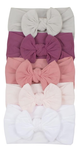 Laços De Bebê Macio Faixinha Turbante Slim Infantil Kit C/5