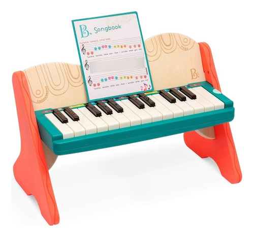 Piano Juguete De Madera Organo Musical Mini Maestro Battat Color Madera/turquesa/Naranja