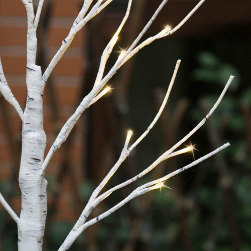 Árbol De Abedul Iluminado Alimentado Por Batería, 24 Led, Pa