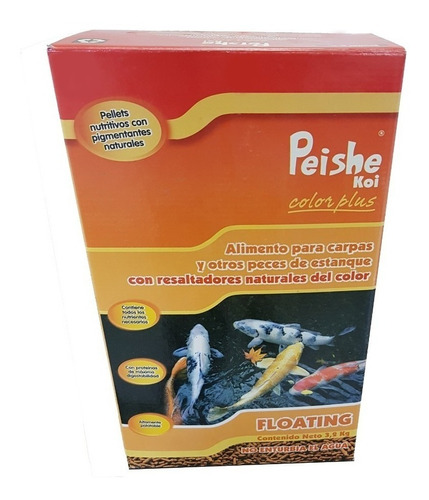 Alimento Peishe Koi Color Plus Carpas Peces Granulado 3,2 Kg