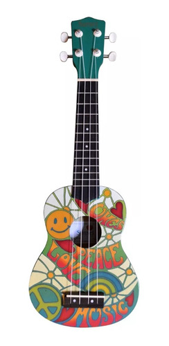 Ukelele Soprano Sunset Diseño Peace & Love