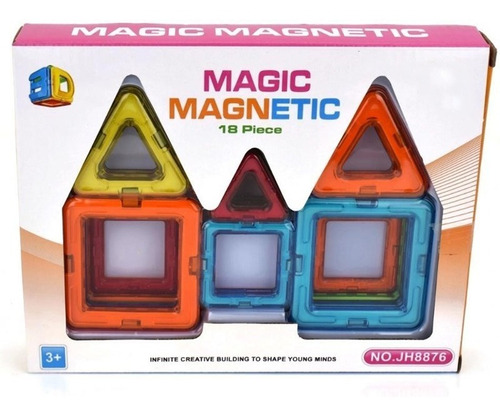 Imagen 1 de 3 de Magneticos Juego Niños Piezas Bloques Plasticos Para Armar