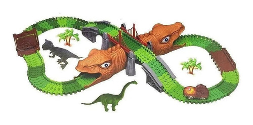 Imagen 2 de 5 de Dino Track Pista Dinosaurios 184 Pzas Aventuras Jurasicas Ed