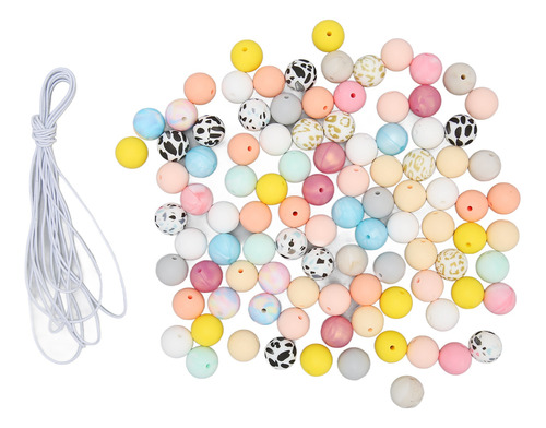 Perlas De Silicona Para Hacer Llaveros, 100 Unidades Colorid