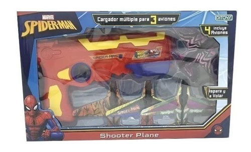 Spiderman Pistola Shooter Plane Lanza Aviones Orig. Ditoys