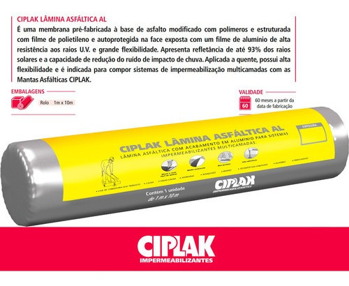 Manta Asfáltica Lâmina Aluminio Rolo 10m