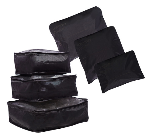 Organizador De Viaje X 6 Negro Premium Poliester