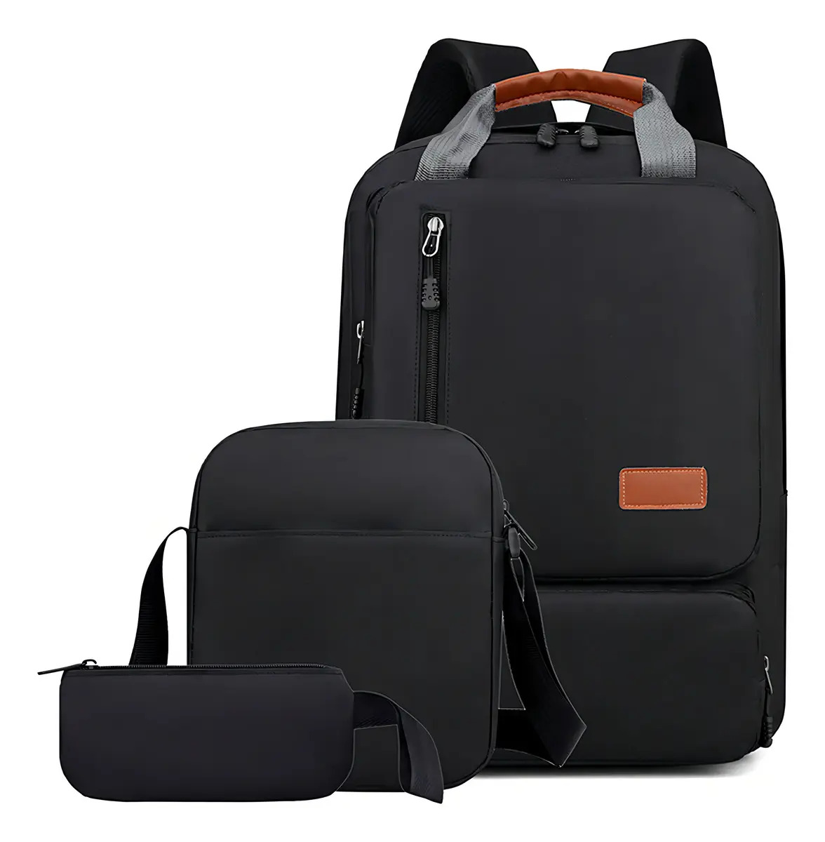 Kit Mochila Notebook 15.6" TokShop Preto com Shoulder Bag e Estojo